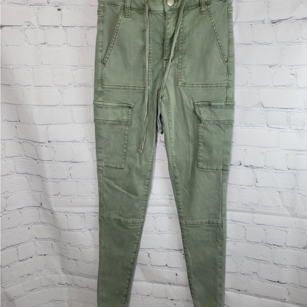 American Eagle Outfitters- Green Cargo High-Rise Jeggings - Super Stretch Jeans